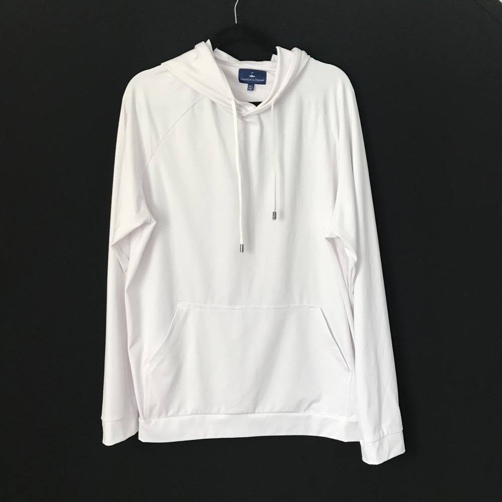 Greyson White Performance Fit Hoodie Shirt Hooded Pullover Pocket Size 2XL
